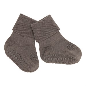 GoBabyGo - Skridsikre Strømper Merino Uld, Brown Melange